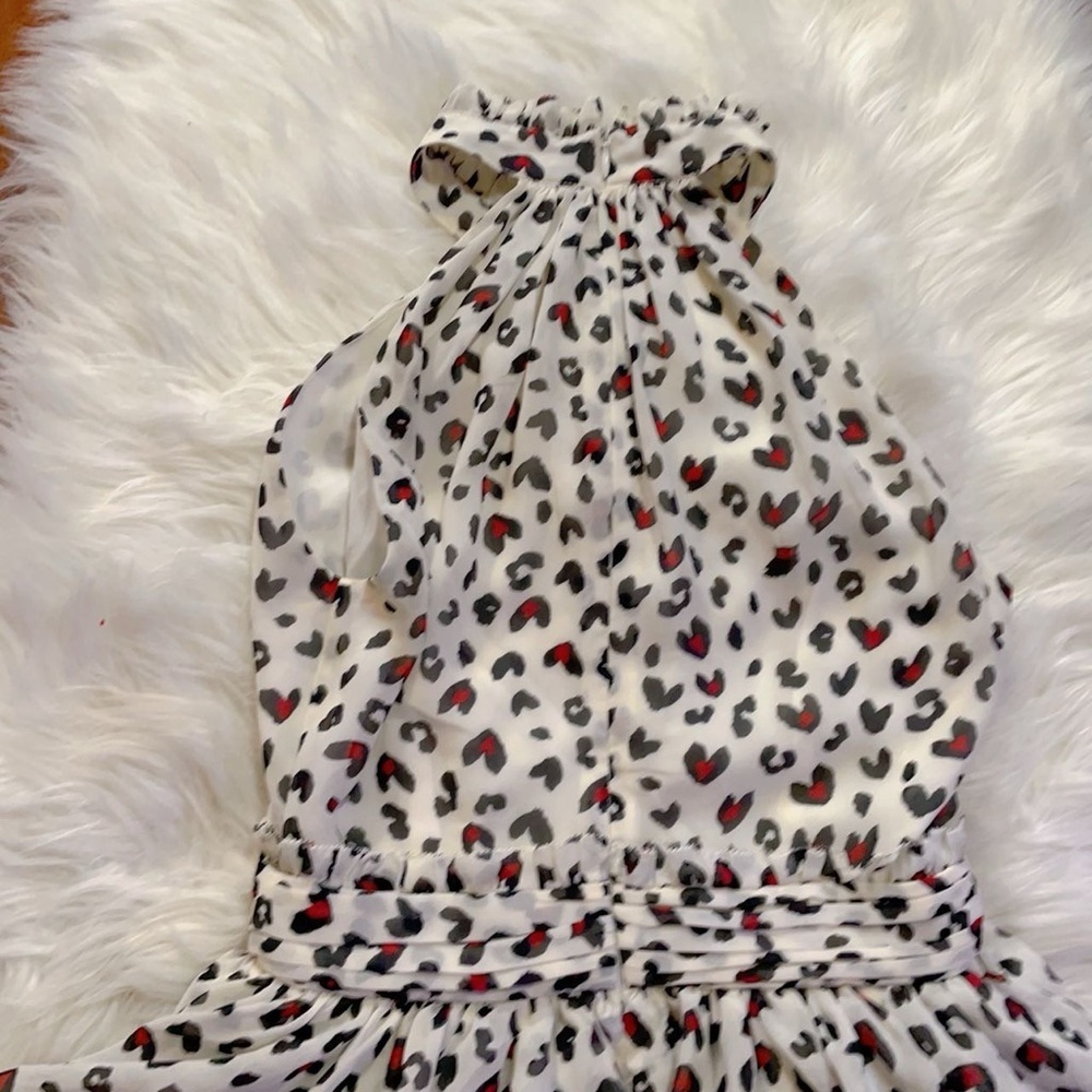 J.Ing Heart Print Mini Cold Shoulder Summer Dress Xs — image 5 of 6